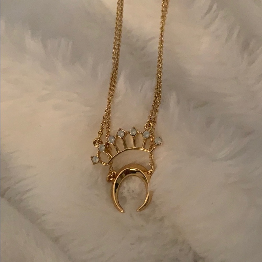 The 2Bandits Crown Crescent Necklace